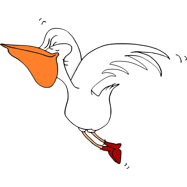 Happy pelican flying Free SVG